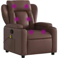vidaXL Massagesessel Braun Kunstleder