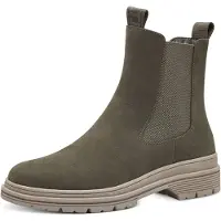 Tamaris Damen Stiefelette Chelsea Boot Leder Reißverschluss bequem 1-25436-41, Größe:37 EU, Farbe:Grün