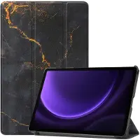 IMoshion Design Trifold Klaphülle für das Samsung Galaxy Tab S9 11.0 Zoll / S10 Lite / S10 FE / S9 FE 10.9 Zoll - Black Marble