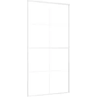vidaXL Schiebetür ESG Glas und Aluminium 102,5x205 cm Weiß