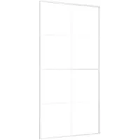 vidaXL Schiebetür ESG Glas und Aluminium mattiert 102,5x205 cm Weiß