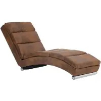 vidaXL Chaiselongue Braun Wildleder-Optik