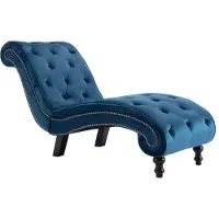 vidaXL Chaiselongue Blau Samt
