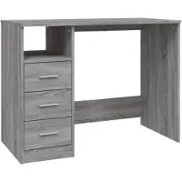vidaXL Schreibtisch mit Schubladen Grau Sonoma 102x50x76 cm