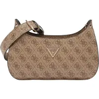 GUESS Damen Schultertasche Meridian Mocha Logo