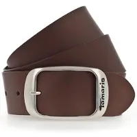 Tamaris Ledergürtel "Carmen Silver", Damen, Gr. 95, braun, Rindsleder, unifarben, Gürtel Ledergürtel, aus Rindsleder, mit Doppelschließe, 4 cm breit