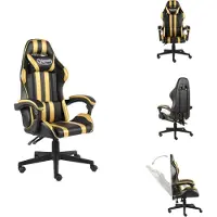 vidaXL Gaming-Stuhl Schwarz und Golden Kunstleder - Bürostühle