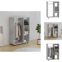 vidaXL Kleiderschrank Betongrau 80x40x110 cm Holzwerkstoff - Kleiderschränke