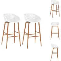 vidaXL Barhocker 2 Stk. Weiß - Barhocker