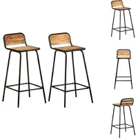 vidaXL Barstühle 2 Stk. Massivholz Mango - Barhocker