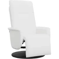 vidaXL Relaxsessel mit Fußteil Weiß Kunstleder