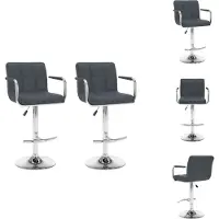 vidaXL Barhocker 2 Stk. Grau Kunstleder - Barhocker