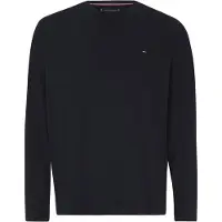 Tommy Hilfiger Big & Tall Longsleeve "BT-STRETCH SLIM FIT TEE-B mit Rundhals und Logo" unifarben, casual, slim fit, Baumwollmix, Rundhals, große Größen