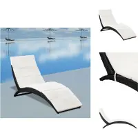vidaXL Klappbare Sonnenliege mit Auflage Poly Rattan Schwarz - Sonnenliegen