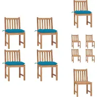 vidaXL Gartenstühle 4 Stk. mit Kissen Massivholz Teak - Gartenstühle