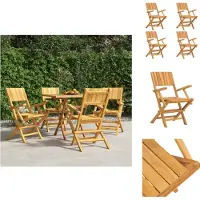 vidaXL Gartenstühle 4 Stk. Klappbar 55x61x90 cm Massivholz Teak - Gartenstühle