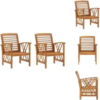 vidaXL Gartenstühle 2 Stk. Massivholz Akazie - Gartenstühle