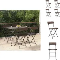 vidaXL Bistrostühle 4 Stk. Klappbar Braun Poly Rattan und Stahl - Gartenstühle