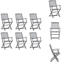 vidaXL Klappbare Gartenstühle 6 Stk. Massivholz Akazie - Gartenstühle