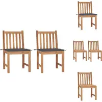 vidaXL Gartenstühle 2 Stk. mit Kissen Massivholz Teak - Gartenstühle
