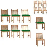 vidaXL Gartenstühle 6 Stk. mit Kissen Massivholz Teak - Gartenstühle