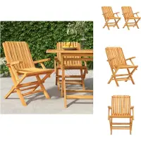 vidaXL Gartenstühle 2 Stk. Klappbar 61x67x90 cm Massivholz Teak - Gartenstühle