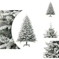 vidaXL Künstlicher Weihnachtsbaum Beschneit Grün 210 cm PVC PE - Weihnachtsbäume