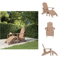 vidaXL Adirondack-Gartenstuhl mit Fußstütze HDPE Braun - Gartenstühle
