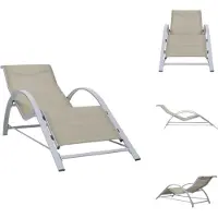 vidaXL Sonnenliege Textilene und Aluminium Cremeweiß - Sonnenliegen