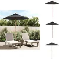 vidaXL Sonnenschirm mit Holzmast Schwarz 196x231 cm
