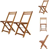 vidaXL Outdoor-Bistrostühle 2 Stk. Massivholz Akazie - Gartenstühle