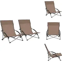 vidaXL Klappbare Strandstühle 2 Stk. Taupe Stoff - Gartenstühle