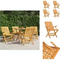 vidaXL Gartenstühle 4 Stk. Klappbar 61x67x90 cm Massivholz Teak - Gartenstühle