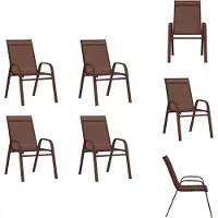 vidaXL Stapelbare Gartenstühle 4 Stk. Braun Textilene - Gartenstühle
