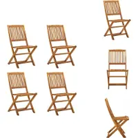 vidaXL Klappbare Gartenstühle 4 Stk. Massivholz Akazie - Gartenstühle