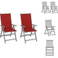 vidaXL Verstellbare Gartenstühle 2 Stk. mit Auflagen Massivholz Akazie - Gartenstühle