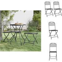vidaXL Klappbare Gartenstühle 2 Stk. Streckgitter Anthrazit - Gartenstühle