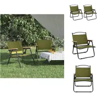 vidaXL Campingstühle 2 Stk. Grün 54x43x59 cm Oxford-Gewebe - Gartenstühle