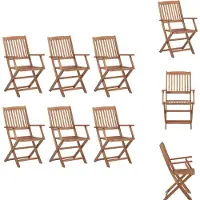 vidaXL Klappbare Gartenstühle 6 Stk. Massivholz Akazie - Gartenstühle