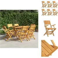 vidaXL Gartenstühle 6 Stk. Klappbar 55x61x90 cm Massivholz Teak - Gartenstühle