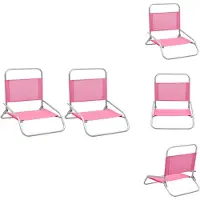 vidaXL Klappbare Strandstühle 2 Stk. Rosa Stoff - Gartenstühle