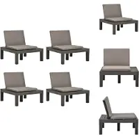 vidaXL Gartenstühle mit Auflagen 4 Stk. Kunststoff Anthrazit - Gartenstühle