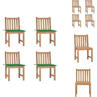 vidaXL Gartenstühle 4 Stk. mit Kissen Massivholz Teak - Gartenstühle