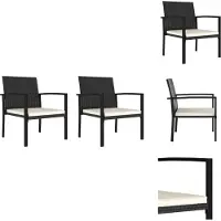 vidaXL Garten-Essstühle 2 Stk. Poly Rattan Schwarz - Gartenstühle