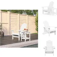 vidaXL Adirondack-Gartenstuhl mit Tisch HDPE Weiß - Gartenstühle