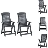 vidaXL Verstellbare Gartenstühle 2 Stk. Kunststoff Anthrazit - Gartenstühle