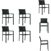 vidaXL Gartenstühle 4 Stk. Schwarz Kunststoff Rattan-Optik - Gartenstühle