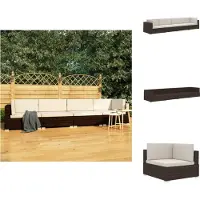 vidaXL 4-tlg. Garten-Sofagarnitur mit Auflagen Poly Rattan Braun