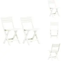 vidaXL Klappbare Gartenstühle 2 Stk. Kunststoff Weiß - Gartenstühle