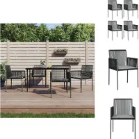 vidaXL Gartenstühle mit Kissen 4 Stk. Schwarz 54x60,5x83,5 cm - Gartenstühle